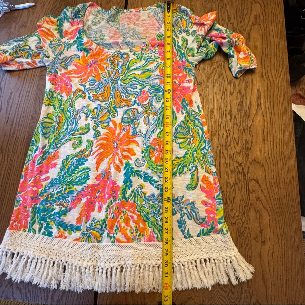 Lilly Pulitzer Casa Marina Fringe Hem Alia Tunic Dress Size Small S EUC Beach - Picture 12 of 12